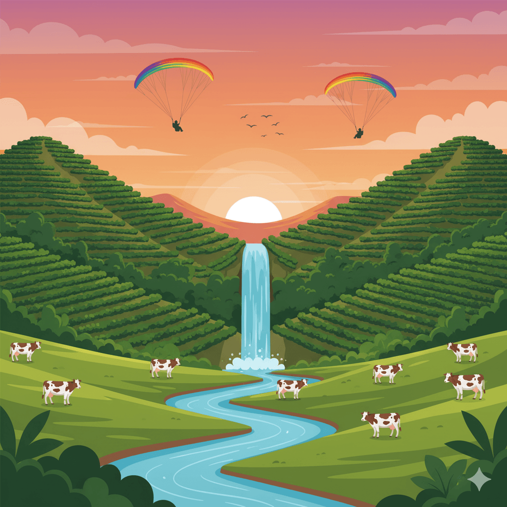 Fundo com paisagem da região da Alta Mogiana